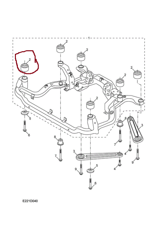 Сайлентблок переднего подрамника 30022933