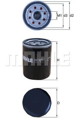 Фильтр масляный 1.5L MAHLE 1017100-EG01